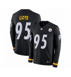 Youth Nike Pittsburgh Steelers #95 Greg Lloyd Limited Black Therma Long Sleeve NFL Jersey