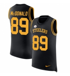 Men's Nike Pittsburgh Steelers #89 Vance McDonald Black Rush Player Name & Number Tank Top NFL Jersey