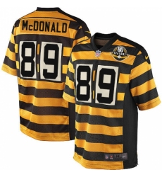 Men's Nike Pittsburgh Steelers #89 Vance McDonald Elite Yellow/Black Alternate 80TH Anniversary Throwback NFL Jersey