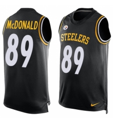 Men's Nike Pittsburgh Steelers #89 Vance McDonald Limited Black Player Name & Number Tank Top NFL Jersey