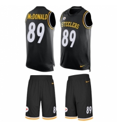 Men's Nike Pittsburgh Steelers #89 Vance McDonald Limited Black Tank Top Suit NFL Jersey