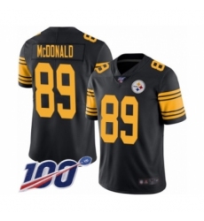 Men's Pittsburgh Steelers #89 Vance McDonald Limited Black Rush Vapor Untouchable 100th Season Football Jersey