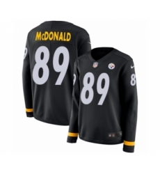 Women's Nike Pittsburgh Steelers #89 Vance McDonald Limited Black Therma Long Sleeve NFL Jersey