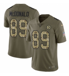 Youth Nike Pittsburgh Steelers #89 Vance McDonald Limited Olive/Camo 2017 Salute to Service NFL Jersey