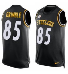 Men's Nike Pittsburgh Steelers #85 Xavier Grimble Limited Black Player Name & Number Tank Top NFL Jersey