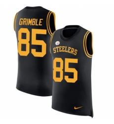 Men's Nike Pittsburgh Steelers #85 Xavier Grimble Limited Black Rush Player Name & Number Tank Top NFL Jersey