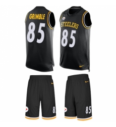 Men's Nike Pittsburgh Steelers #85 Xavier Grimble Limited Black Tank Top Suit NFL Jersey