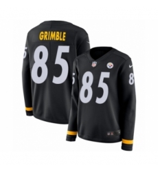 Women's Nike Pittsburgh Steelers #85 Xavier Grimble Limited Black Therma Long Sleeve NFL Jersey
