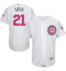 Men's Majestic Chicago Cubs #21 Sammy Sosa Authentic White 2016 Mother's Day Fashion Flex Base MLB Jersey