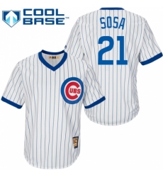 Men's Majestic Chicago Cubs #21 Sammy Sosa Authentic White Home Cooperstown MLB Jersey