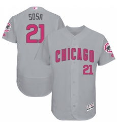 Men's Majestic Chicago Cubs #21 Sammy Sosa Grey Mother's Day Flexbase Authentic Collection MLB Jersey