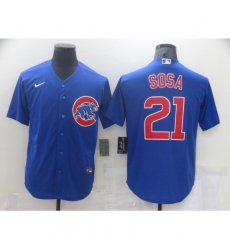 Men's Nike Chicago Cubs #21 Sammy Sosa Authentic Royal Blue Flex Base Jersey