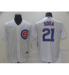 Men's Nike Chicago Cubs #21 Sammy Sosa Authentic Royal White Flex Base Jersey