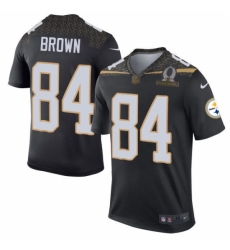 Men's Nike Pittsburgh Steelers #84 Antonio Brown Elite Black Team Irvin 2016 Pro Bowl NFL Jersey