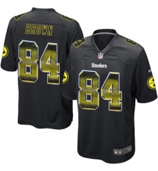 Men's Nike Pittsburgh Steelers #84 Antonio Brown Limited Black Strobe NFL Jersey