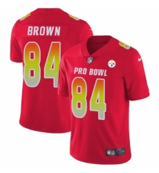 Men's Nike Pittsburgh Steelers #84 Antonio Brown Limited Red 2018 Pro Bowl NFL Jersey