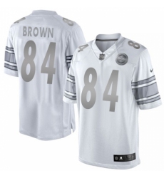 Men's Nike Pittsburgh Steelers #84 Antonio Brown Limited White Platinum NFL Jersey