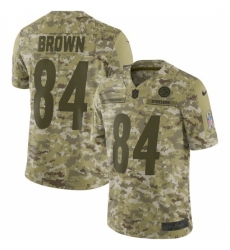 Youth Nike Pittsburgh Steelers #84 Antonio Brown Limited Camo 2018 Salute to Service NFL Jersey