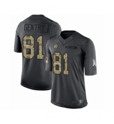 Men's Pittsburgh Steelers #81 Zach Gentry Limited Black 2016 Salute to Service Football Jersey