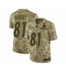 Men's Pittsburgh Steelers #81 Zach Gentry Limited Camo 2018 Salute to Service Football Jersey