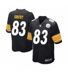 Men's Pittsburgh Steelers #83 Zach Gentry Game Black Team Color Football Jersey