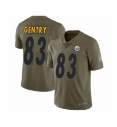 Men's Pittsburgh Steelers #83 Zach Gentry Limited Olive 2017 Salute to Service Football Jersey