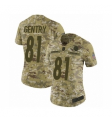 Women's Pittsburgh Steelers #81 Zach Gentry Limited Camo 2018 Salute to Service Football Jersey