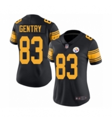 Women's Pittsburgh Steelers #83 Zach Gentry Limited Black Rush Vapor Untouchable Football Jersey