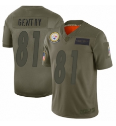 Youth Pittsburgh Steelers #81 Zach Gentry Limited Camo 2019 Salute to Service Football Jersey
