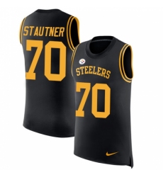 Men's Nike Pittsburgh Steelers #70 Ernie Stautner Limited Black Rush Player Name & Number Tank Top NFL Jersey