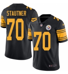 Men's Nike Pittsburgh Steelers #70 Ernie Stautner Limited Black Rush Vapor Untouchable NFL Jersey