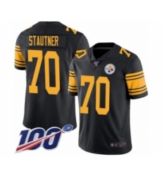 Men's Pittsburgh Steelers #70 Ernie Stautner Limited Black Rush Vapor Untouchable 100th Season Football Jersey