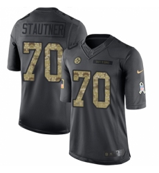 Youth Nike Pittsburgh Steelers #70 Ernie Stautner Limited Black 2016 Salute to Service NFL Jersey