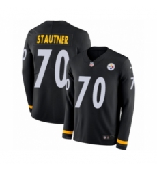 Youth Nike Pittsburgh Steelers #70 Ernie Stautner Limited Black Therma Long Sleeve NFL Jersey