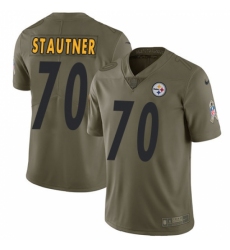 Youth Nike Pittsburgh Steelers #70 Ernie Stautner Limited Olive 2017 Salute to Service NFL Jersey