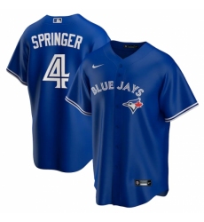Men's Toronto Blue Jays #4 George Springer Blue Nike Royal Alternate Replica Player Jersey