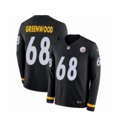 Men's Nike Pittsburgh Steelers #68 L.C. Greenwood Limited Black Therma Long Sleeve NFL Jersey