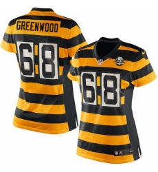 Women's Nike Pittsburgh Steelers #68 L.C. Greenwood Limited Yellow/Black Alternate 80TH Anniversary Throwback NFL Jersey