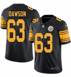 Men's Nike Pittsburgh Steelers #63 Dermontti Dawson Limited Black Rush Vapor Untouchable NFL Jersey