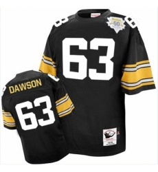 Mitchell And Ness Pittsburgh Steelers #63 Dermontti Dawson Black Team Color 60TH Authentic Throwback NFL Jersey