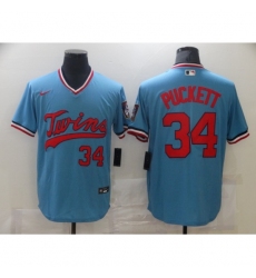 Men's Nike Minnesota Twins #34 Kirby Puckett Authentic Blue Jersey