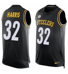 Men's Nike Pittsburgh Steelers #32 Franco Harris Limited Black Player Name & Number Tank Top NFL Jersey