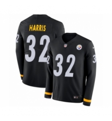 Men's Nike Pittsburgh Steelers #32 Franco Harris Limited Black Therma Long Sleeve NFL Jersey