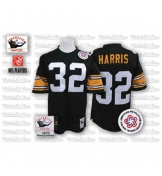 Mitchell And Ness Pittsburgh Steelers #32 Franco Harris Black Team Color Authentic Throwback NFL Jersey