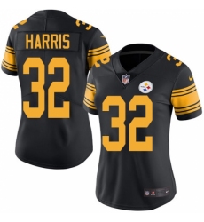 Women's Nike Pittsburgh Steelers #32 Franco Harris Limited Black Rush Vapor Untouchable NFL Jersey