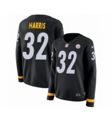 Women's Nike Pittsburgh Steelers #32 Franco Harris Limited Black Therma Long Sleeve NFL Jersey