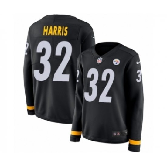 Women's Nike Pittsburgh Steelers #32 Franco Harris Limited Black Therma Long Sleeve NFL Jersey Women's Nike Pittsburgh Steelers #32 Franco Harris Limited Black Therma Long Sleeve NFL Jersey