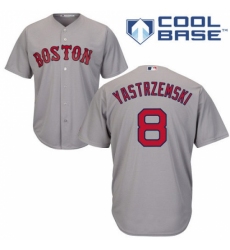 Men's Majestic Boston Red Sox #8 Carl Yastrzemski Replica Grey Road Cool Base MLB Jersey