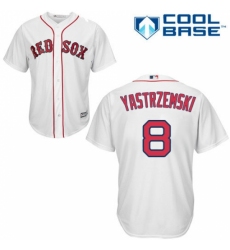 Men's Majestic Boston Red Sox #8 Carl Yastrzemski Replica White Home Cool Base MLB Jersey