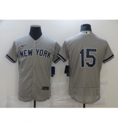 Men's Nike New York Yankees #15 Thurman Munson Grey Road Flex Base Authentic Collection Jersey